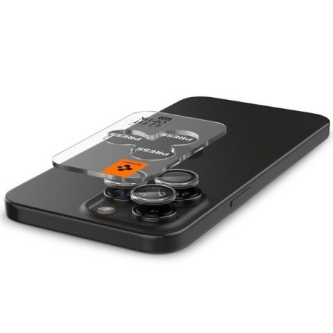 Spigen Optik.Tr Camera iPhone 15 Pro/15 Pro Max "EZ FIT" Lens 2szt./2pcs przezroczysty/crystal clear AGL06914