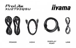 IIYAMA Monitor 27 cali ProLite XU2793QSU-B6 IPS,QHD,100Hz,HDMI,DP,2x2W,2xUSB(3.2), FreeSync