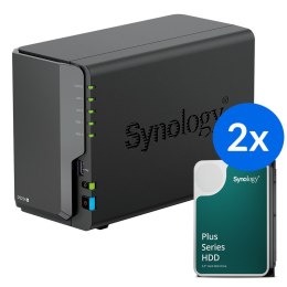 Synology DS224+ /16T | 2-zatokowy serwer NAS w zestawie z dyskami o łącznej pojemności 16TB, Tower