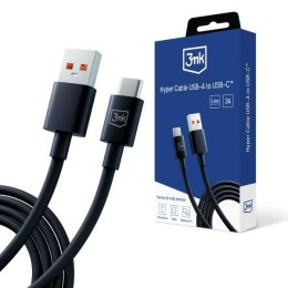 3MK Hyper Cable USB-A - USB-C 1.2m 5A Czarny/Black