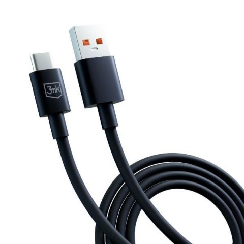 3MK Hyper Cable USB-A - USB-C 1.2m 5A Czarny/Black