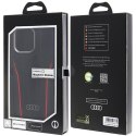 Audi Genuine Leather MagSafe iPhone 15 Pro Max 6.7" czarno-czerwony/black-red hardcase AU-TPUPCMIP15PM-R8/D3-RD