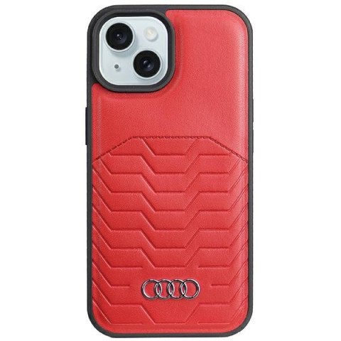 Audi Synthetic Leather MagSafe iPhone 15 / 14 / 13 6.1" czerwony/red hardcase AU-TPUPCMIP15-GT/D3-RD