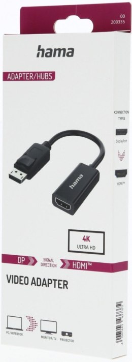Hama Adapter DisplayPort wtyk - gniazdo HDMI 4K