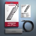 AXAGON HMC-5H Wieloportowy hub USB-C 3.2 Gen 1, 3x USB-A, 4K HDMI, PD 100W, 100cm USB-C kabel