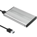 Qoltec Obudowa | kieszeń do dysków HDD SSD 2.5" SATA3 | USB 3.0 | Srebrna