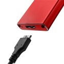 Qoltec Obudowa | kieszeń na dysk M.2 SSD | SATA | NGFF | USB 3.0 | Superspeed 5Gb/s | 2TB | Czerwona