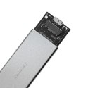 Qoltec Obudowa | kieszeń na dysk M.2 SSD | SATA | NGFF | USB 3.0 | Superspeed 5Gb/s | 2TB | Srebrna