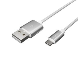 Kabel USB 2.0 Type-C(M) - AM 1m oplot srebrny Natec Prati
