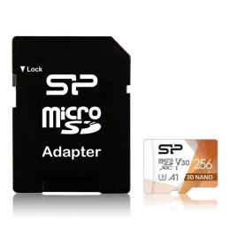 Karta pamięci Silicon Power microSDXC Superior Pro 256GB V30 UHS-1 U3 A1 + ADAPTER microSD-SD