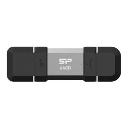 Pendrive Silicon Power Mobile C51 64GB USB-A USB 3.2 Typ-C 120 MB/s Srebrny