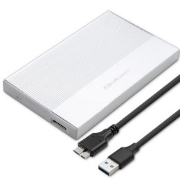 Qoltec Obudowa | Kieszeń na dysk SSD HDD 2.5 cala| SATA | USB 3.0 | Super speed 5Gb/s | 2TB | Srebrna