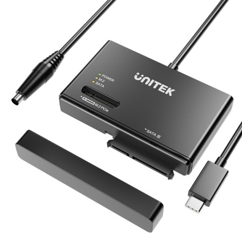 Unitek Mostek USB-C na dyski SATA i M.2 MVMe | 1m | S1232A01-EU