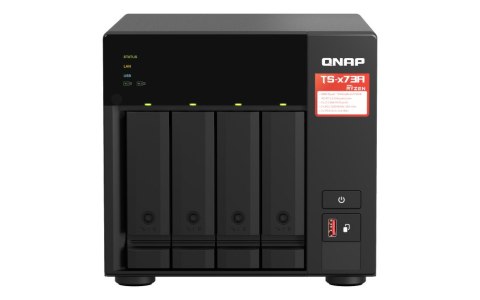 QNAP TS-473A-SW5T | 4-zatokowy serwer NAS, AMD Ryzen, 8GB RAM, Tower, zestaw ze switchem QSW-1105-5T