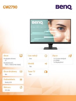 Benq Monitor 27 cali GW2790 LED 5ms/IPS/HDMI/100Hz