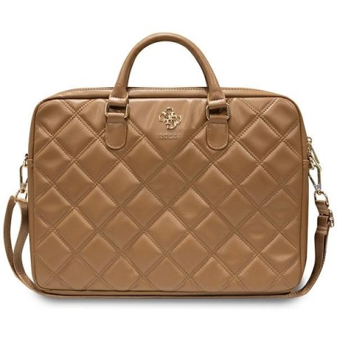 Guess Torba GUCB15ZPSQSSGW 16" brązowy/brown Quilted 4G