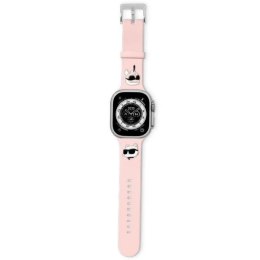 Karl Lagerfeld Pasek KLAWMSLKCNP Apple Watch 38/40/41mm różowy/pink strap 3D Rubber Karl&Choupette Heads
