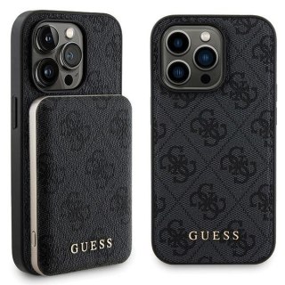 Zestaw Guess GUBPM5P13L4GEMGK iPhone 13 Pro 6.1" hardcase + Powerbank 5000mAh MagSafe czarny/black 4G Metal Logo