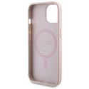 Zestaw Guess GUBPM5P15S4GEMGP iPhone 15 6.1" hardcase + Powerbank 5000mAh MagSafe różowy/pink 4G Metal Logo