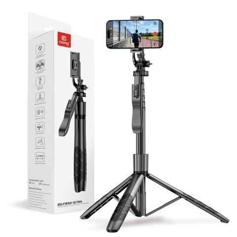 CRONG SelfieGo Ultra Aluminiowy selfie stick Bluetooth tripod (33-157,5cm)
