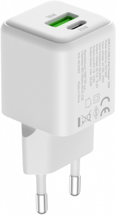 YENKEE Ładowarka sieciowa USB C/A 20W/18W 3A Power delivery 3.0 QC3.0