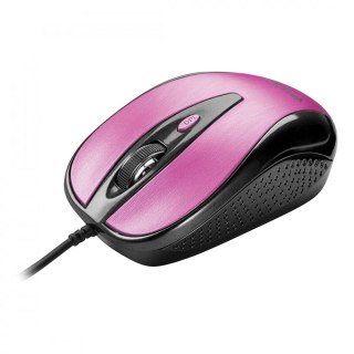 YENKEE Mysz przewodowa USB, 4 przyciski, optyczna, symetryczna Różowa