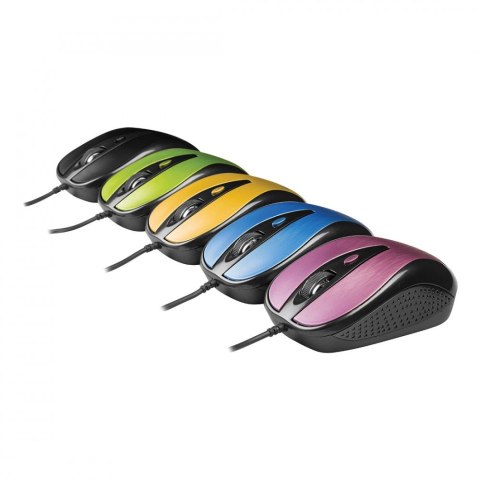 YENKEE Mysz przewodowa USB, 4 przyciski, optyczna, symetryczna Różowa