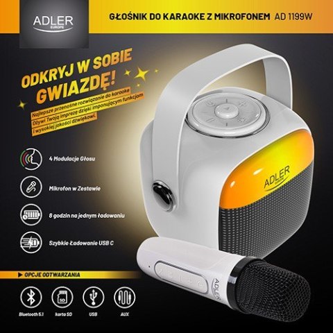 Adler Głośnik karaoke AD1199W