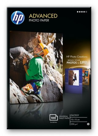 HP Inc. Papier Advanced foto Błyszczący bez marginesów 250g A6 100arkuszy Q8692A