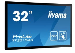 IIYAMA Monitor dotykowy 32 cale TF3215MC-B2 POJ.30PKT.VA.VGA.HDMI.DP.500cd/m2.3000:1/8ms.24/7.7H.IP65(front).PION/POZIOM.200x200mm(vesa