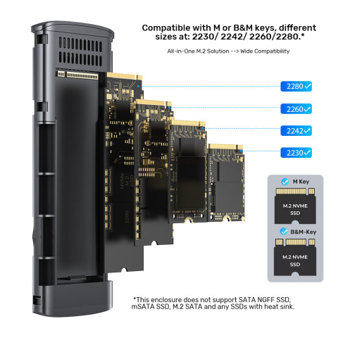 Unitek Obudowa dysku M.2 PCIe NVMe | USB-C 10Gbps | Aluminium | S1241B01