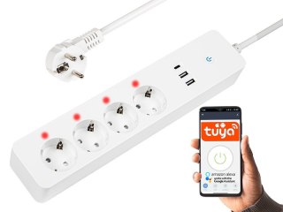 BLOW Inteligentna listwa zasilająca 1,5m 2xUSB+USB-C WiFi Tuya