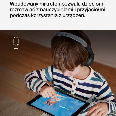 Belkin Bezprzewodowe słuchawki nauszne dla dzieci, czarne
