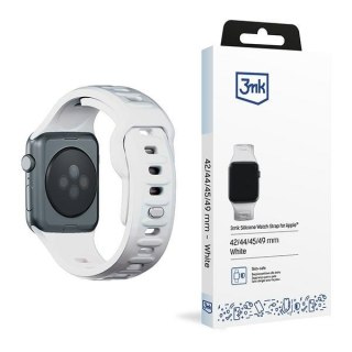 3MK Silicone Watch Strap biały/white dla Apple Watch 42/44/45/49mm