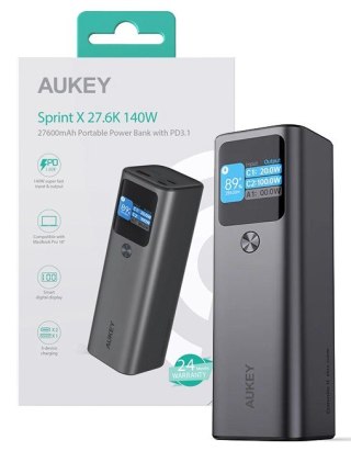 AUKEY PB-Y45 Sprint X Power Bank | 27600 mAh | 140W | 3xUSB | PD 3.1 | PPS | 28V | Smart Digital Display