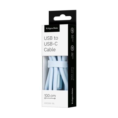 Krüger&Matz Kabel USB - USB typu C 1 m silikonowy niebieski Kruger&Matz Basic