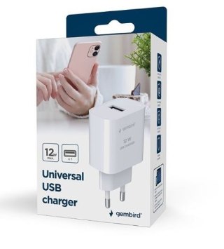Gembird Ładowarka USB-A 2.4A biała