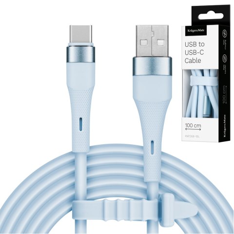 Krüger&Matz Kabel USB - USB typu C 1 m silikonowy niebieski Kruger&Matz Basic