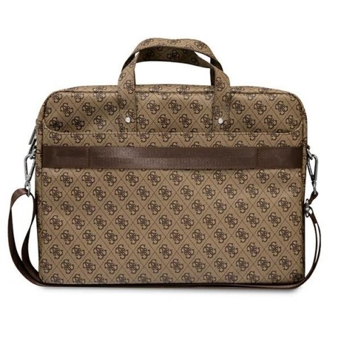 Guess Torba GUCB15P4TW 16&quot; brązowy/ brown Saffiano 4G Triangle Logo