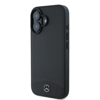 Mercedes Etui do iPhone 16 | Black hardcase Textured And Plain Leather MagSafe