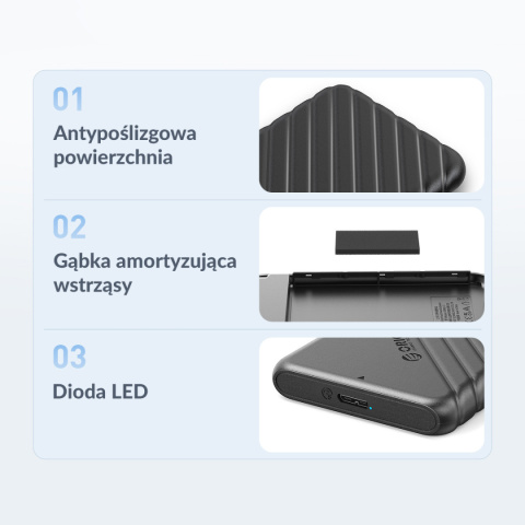 Orico Obudowa dysku SATA 2,5" USB 3.1 czarna