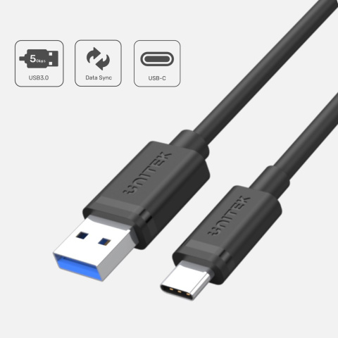 Unitek Kabel USB 3.1 typ A - typ C | 5Gbps | 1,5m | C14103BK-1.5M