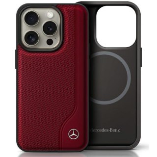 Mercedes MEHMP16X23RBGVR iPhone 16 Pro Max 6.9" czerwony/red hardcase MB Wood Imitation Leather MagSafe