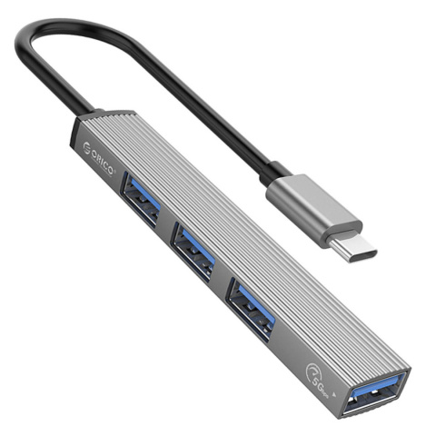 Orico Hub USB-C, USB-A 5Gbps, 3*USB-A 2.0, aluminiowy