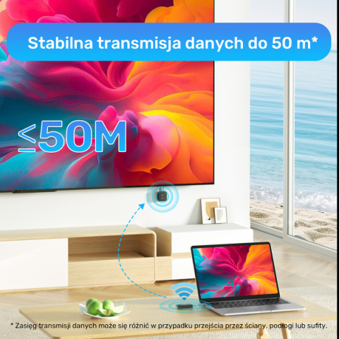 Unitek Bezprzewodowy nadajnik HDMI | Zasięg do 50m | Czarny | V1184A01