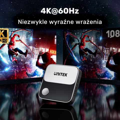 Unitek Bezprzewodowy transmiter HDMI 4K 60Hz | Zasięg do 8m | V1162B01