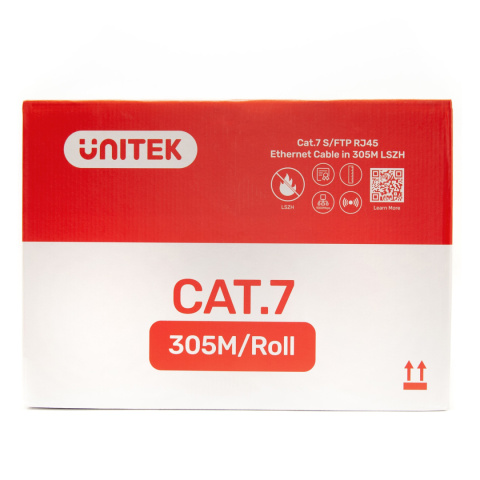 Unitek Kabel skrętka LSZH Cat. 7 S/FTP | 305 m | C18122BL