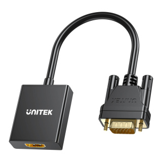 Unitek Adapter VGA na HDMI FullHD czarny 15cm