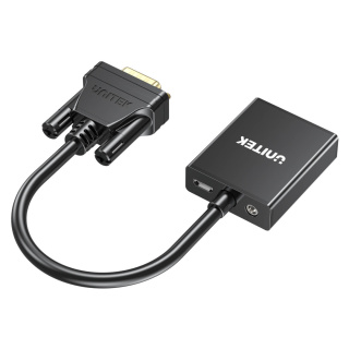 Unitek Adapter VGA na HDMI FullHD czarny 15cm