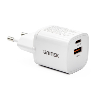 Unitek Ładowarka sieciowa 1x USB-A | 1x USB-C | QC PC 3.0 | 33W | Biała | P1125AWH01-EU